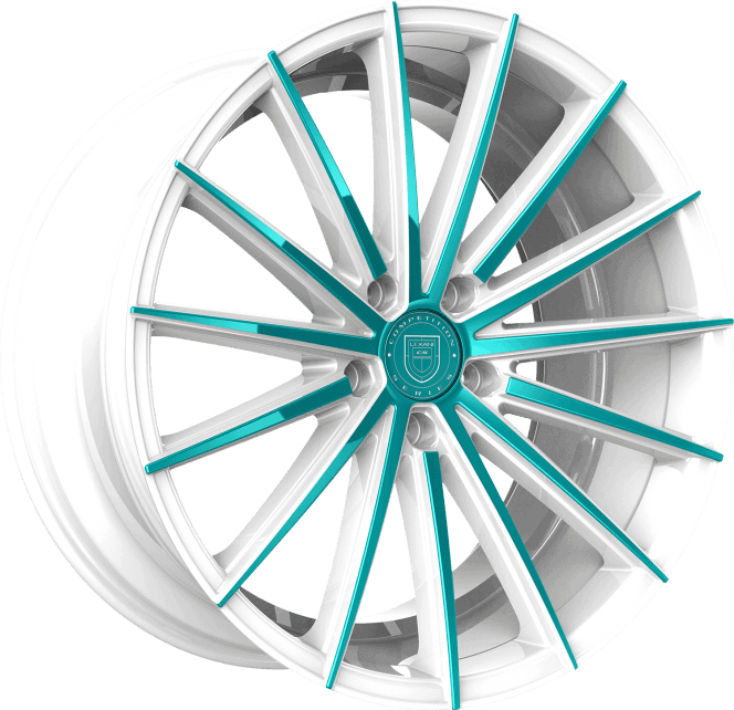 Pegasus – Custom – White and Teal Finish